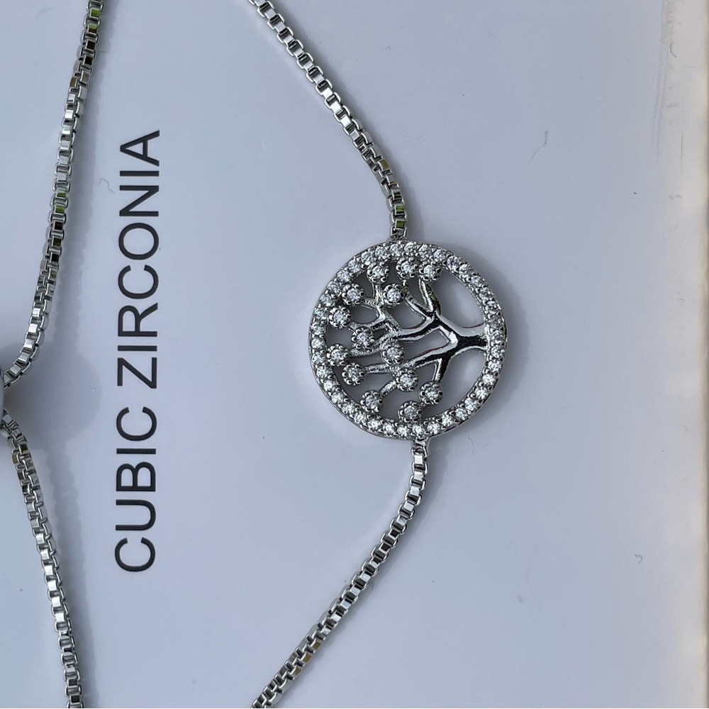 Boho bracelet NWT Cubic zirconia silver tree of life - Picture 4 of 7